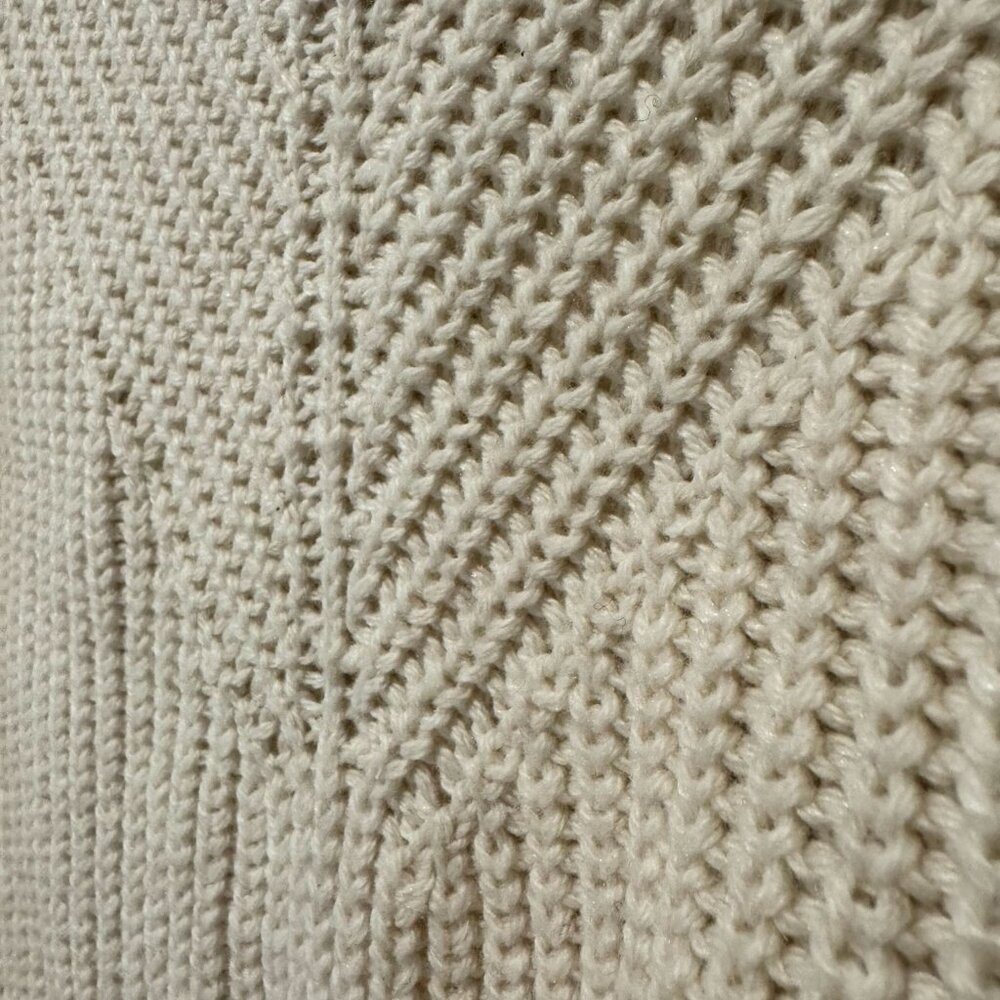NWT‎ Rachel Zoe Cream Cotton Cable Knit Turtle Neck Sweater - Size Extra Large - Picture 8 of 9